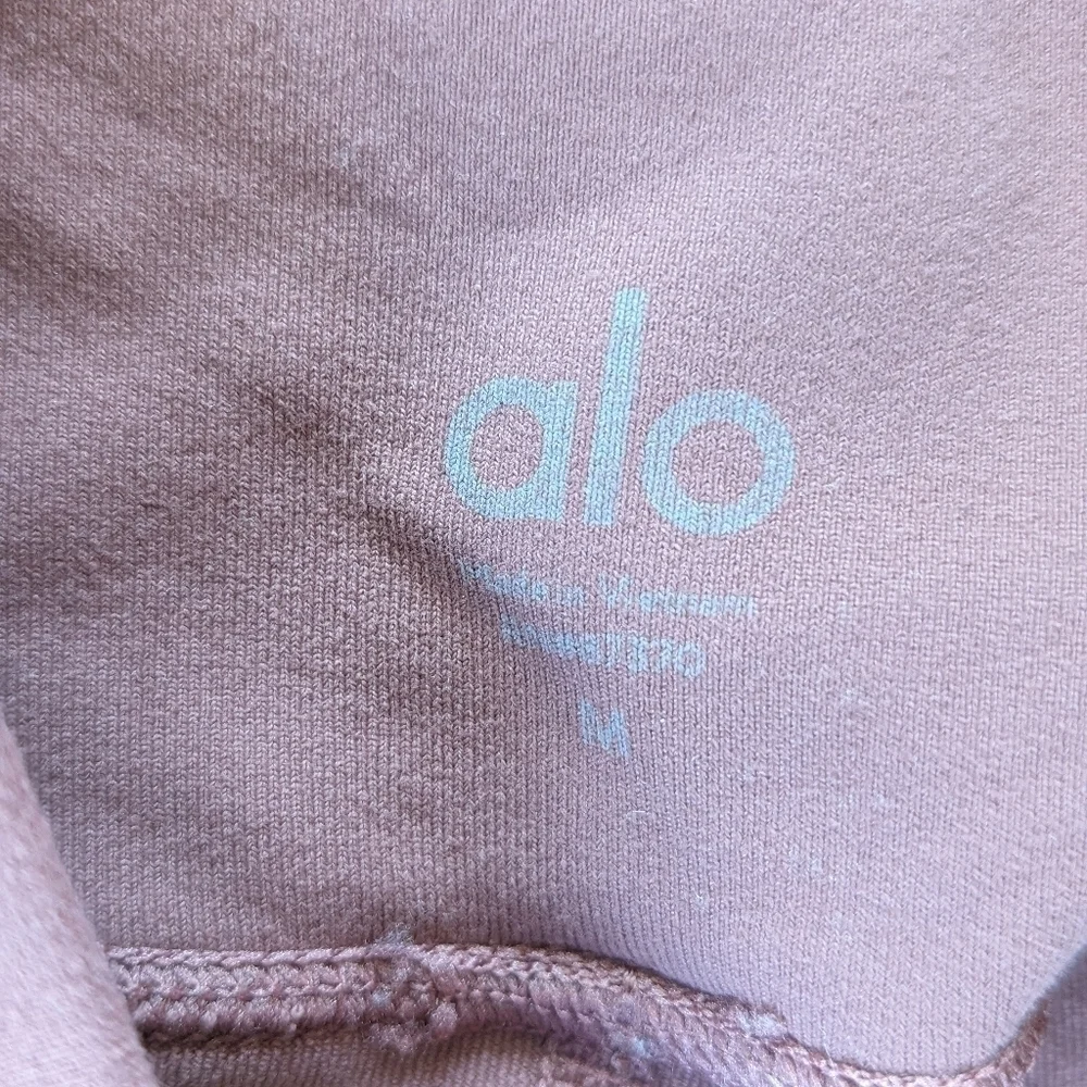 Alo Yoga Moto Leggings Mesh High Rise Burnt Rose Pink Activewear Pants M